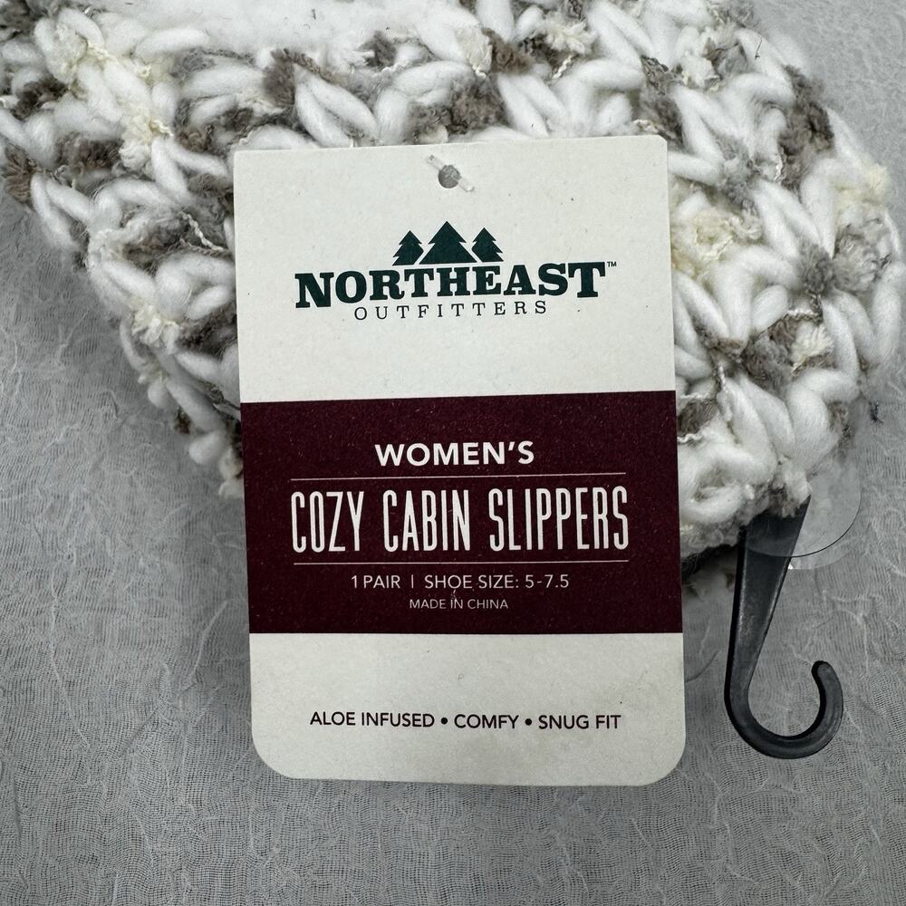 Northeast Outfitters Cozy Cabin Women's Chunky Space Dye Slippers S/M Taupe - Picture 4 of 6